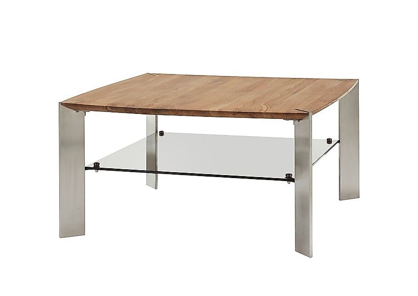 MCA furniture Couchtisch Couchtisch Nelia, Asteiche massiv, mit Glasablage, günstig online kaufen
