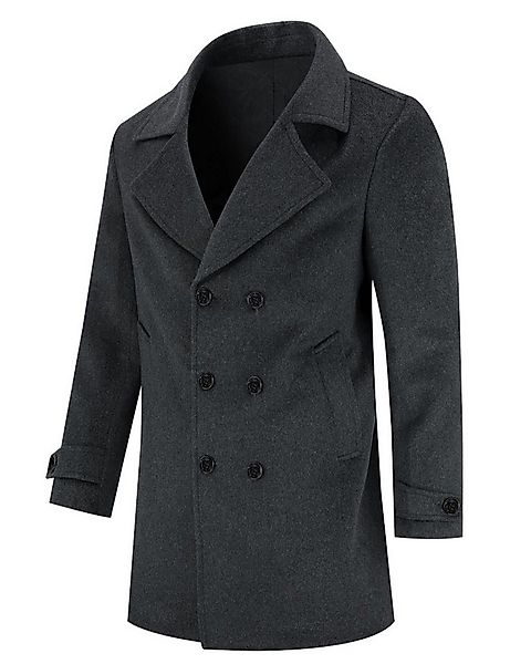 Allthemen Wollmantel Herren Zweireihige Winterjacke Wintermantel Mittellang günstig online kaufen