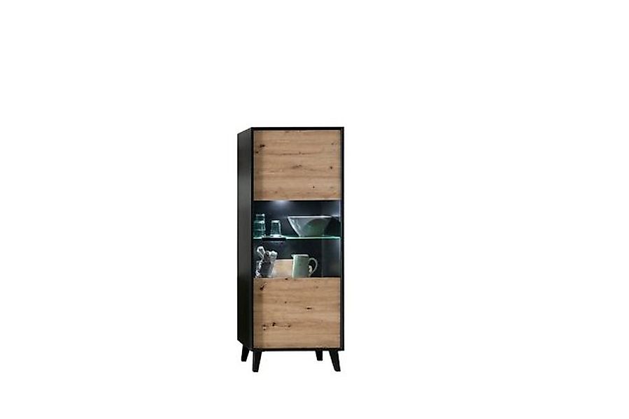 58 aufm Kessel Mehrzweckschrank Jaida 65x171x39 Stauraumschrank Schwarz/Art günstig online kaufen