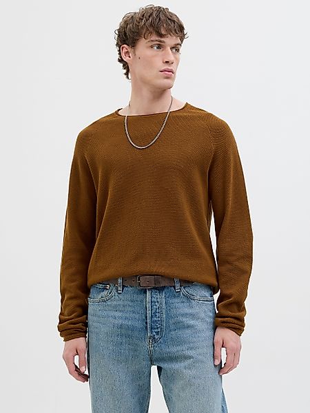 Jack & Jones Rundhalspullover "JJEHILL KNIT CREW NECK NOOS" mit Strukturstr günstig online kaufen