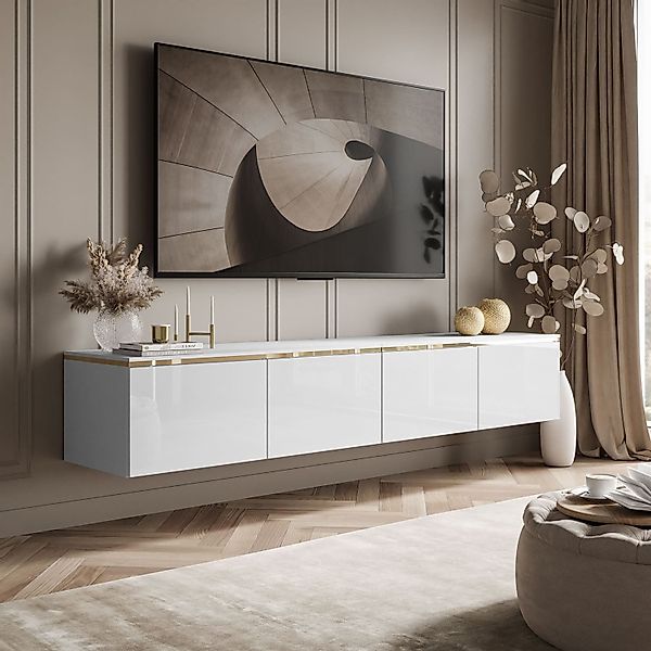 ALLHOUSE24 TV-Schrank NELLY Metallbeine LED Beleuchtung günstig online kaufen