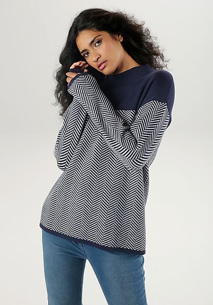 Aniston SELECTED Strickpullover, mit weiterem Stehkragen günstig online kaufen