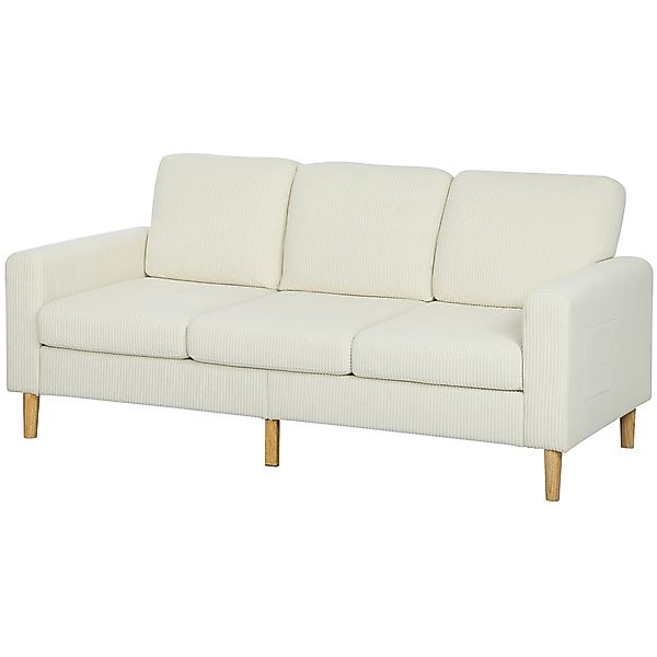 HOMCOM Dreisitzer-Sofa aus Rip-Vorvelvet, 192 cm, modernes Design, Sofa mit günstig online kaufen