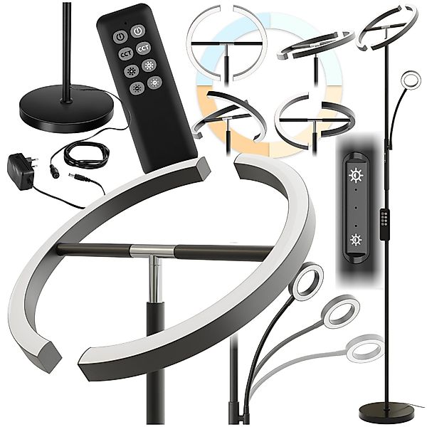 tectake Stehlampe Deckenfluter, LED, Weiß, Moderner günstig online kaufen