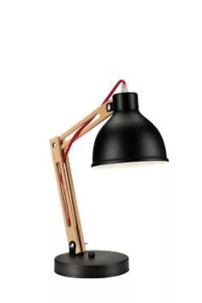 Schreibtischlampe Metall Holz Schwarz 44cm Modern günstig online kaufen