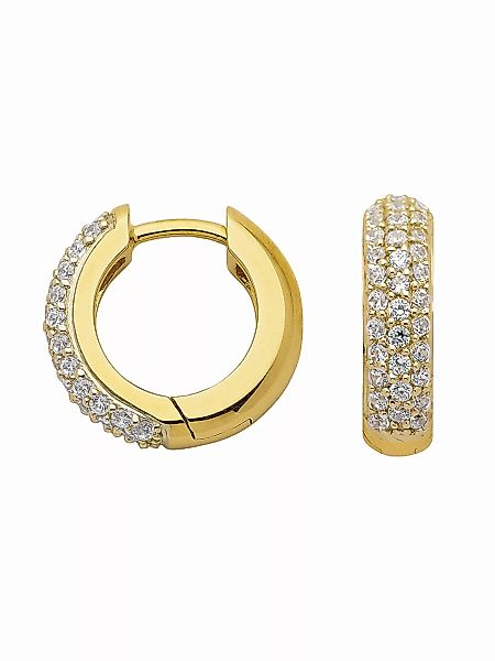 Adelia´s Paar Ohrhänger "333 Gold Ohrringe Creolen mit Zirkonia Ø 13,9 mm", günstig online kaufen