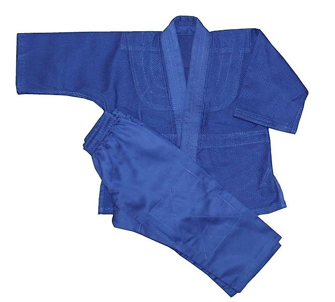 SBJ Judoanzug blau mittelschwer 450 gr. Jacke mit Reißkornwebung günstig online kaufen