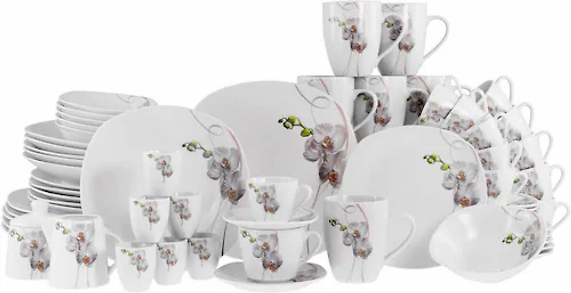 CreaTable Kombiservice »Square Orchidee, Kombi-Service 62-tlg«, (Set, 62 tl günstig online kaufen