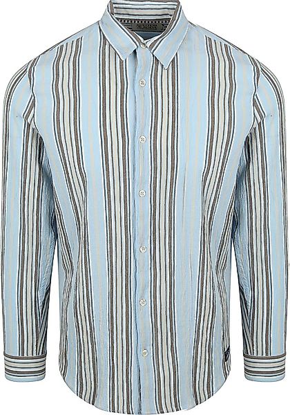 Scotch and Soda Hemd Crinkled Stripe Hellblau - Größe S günstig online kaufen