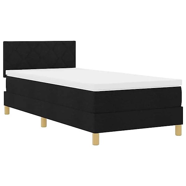 vidaXL Boxspringbett mit Matratze Schwarz 90 x 200 cm Stoff 3338967 günstig online kaufen