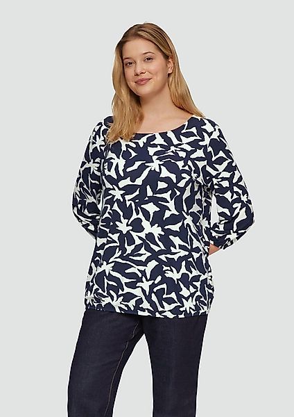 s.Oliver 3/4-Arm-Shirt T-Shirt Shirt mit All-over-Print aus Viskosestretch günstig online kaufen