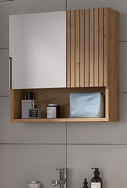 Inn.Furn Spiegelschrank Livia (Badezimmer Schrank in Eiche Artisan mit Rill günstig online kaufen