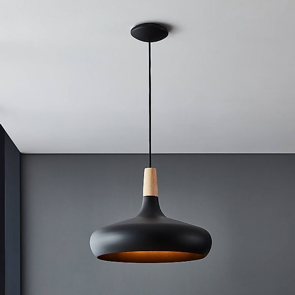 Hängeleuchte Sabinar, 1-flammig, schwarz, Ø 40 cm günstig online kaufen