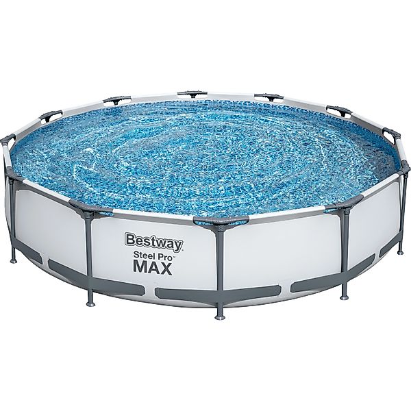 Bestway Stahlrahmen-Pool Set Steel Pro Max Frame Ø 366 x 76 cm Rund Lichtgr günstig online kaufen