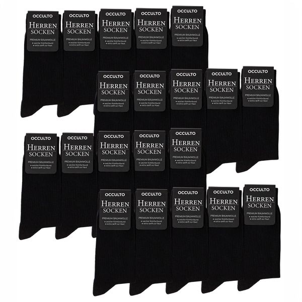 OCCULTO Businesssocken Herren Schwarze Socken 10-30er günstig online kaufen
