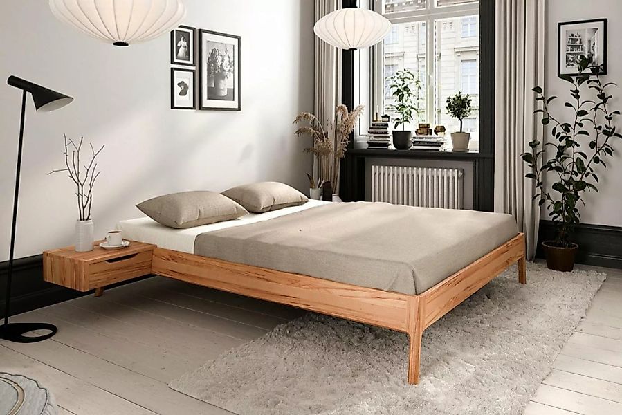 Natur24 Bett Bett Swig 3 Kernbuche massiv 200x200 cm ohne Kopfteil mit Holz günstig online kaufen