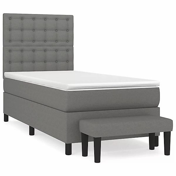 vidaXL Boxspringbett mit Matratze Dunkelgrau 80x200 cm Stoff1400058 günstig online kaufen