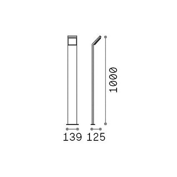 Ideal Lux LED-Wegeleuchte Style grau Höhe 100 cm Alu 3.000 K günstig online kaufen