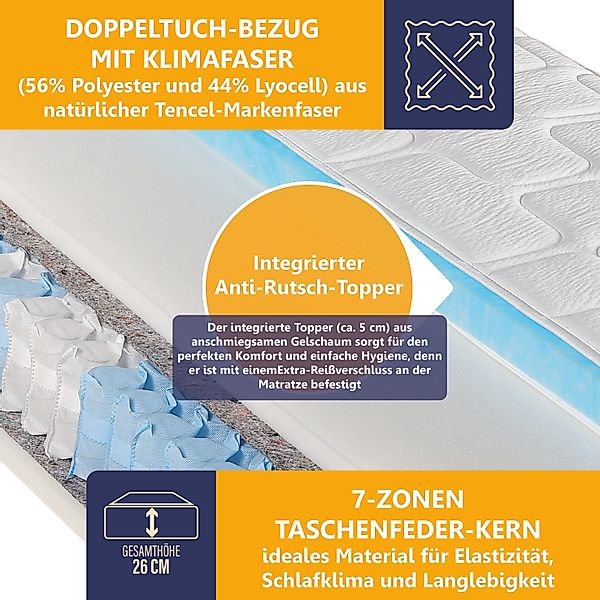 Taschenfederkernmatratze Diamant Plus Top-Handling und Hygiene günstig online kaufen