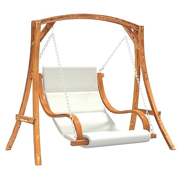 vidaXL Hollywoodschaukel mit Auflage Massivholz Fichte mit Teak-Finish 3200 günstig online kaufen