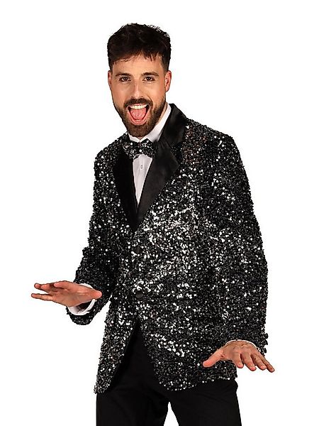 thetru Kostüm Glitzer Jackett silber, Sakko im klassischen Schnitt, aber kn günstig online kaufen
