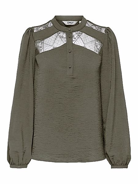 ONLY Langarmbluse "ONLYOHANNA LIFE FR L/S LACE TOP WVN CS" günstig online kaufen