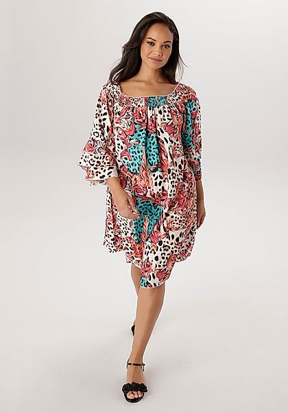 Aniston PLUS Blusenkleid mit Gummizug am Ausschnitt- NEUE KOLLEKTION günstig online kaufen