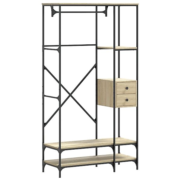 vidaXL Kleiderständer mit Ablagen Sonoma-Eiche Holzwerkstoff 847860 günstig online kaufen