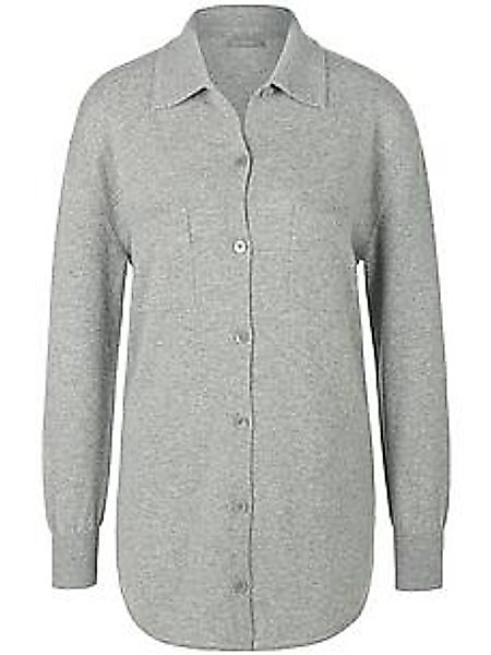 Strickhemd Polo-Kragen Peter Hahn grau günstig online kaufen