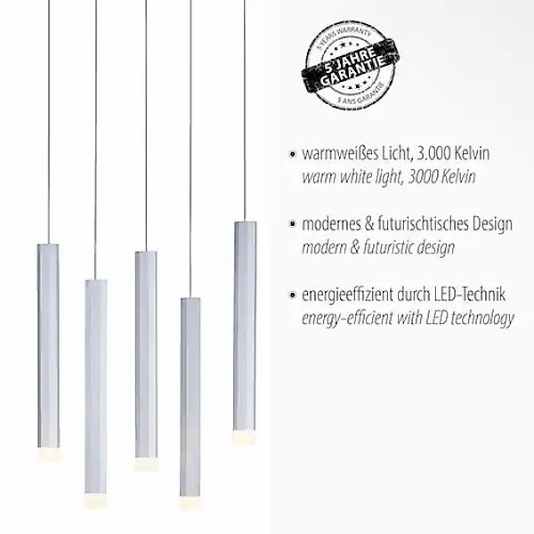 JUST LIGHT Pendelleuchte »BRUNO«, 10 flammig, Leuchtmittel LED-Board   LED günstig online kaufen