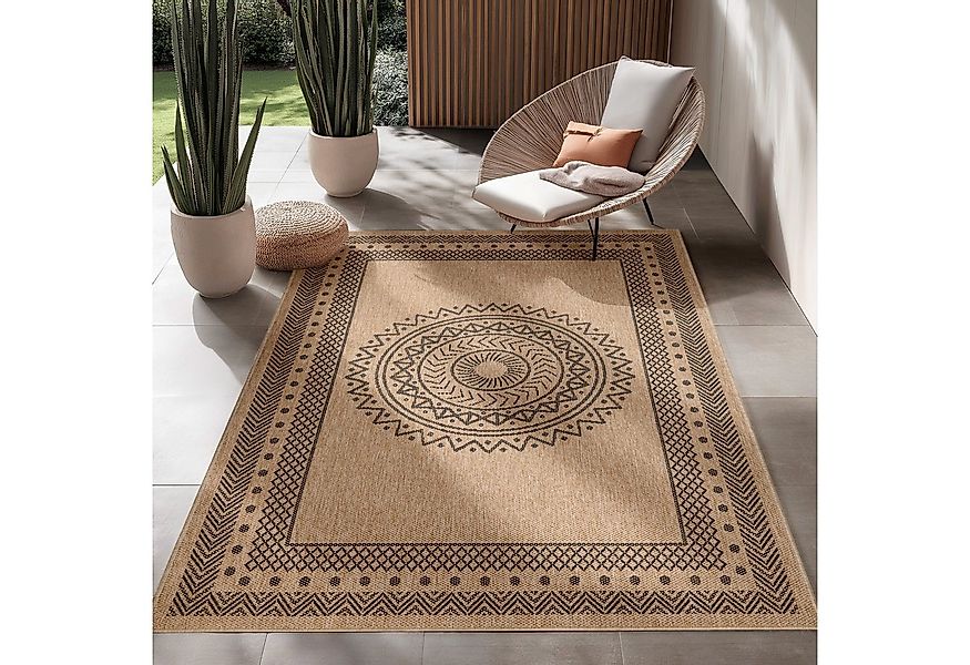 SIMPEX24 Outdoorteppich Vintage Design, Rechteckig, Höhe: 5 mm, Outdoor Tep günstig online kaufen