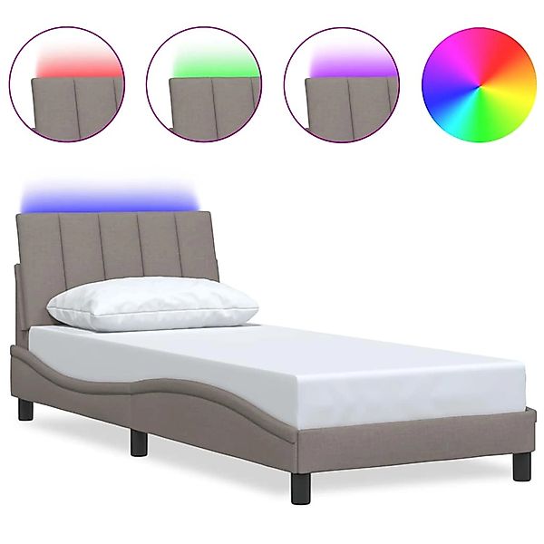 vidaXL Bettgestell ohne Matratze Hanko Taupe 90x190 cm Stoff 3310430 günstig online kaufen
