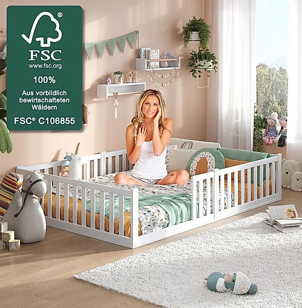 Alavya Home® Kinderbett Bodenbett TITAN aus Buchenholz FSC® zertifizert mit günstig online kaufen