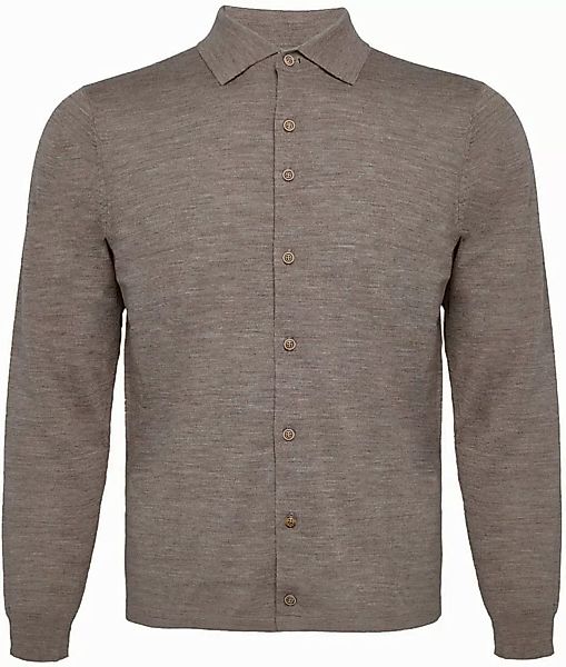 R2 Amsterdam Knitted Pull Hemd Merino Taupe - Größe M günstig online kaufen