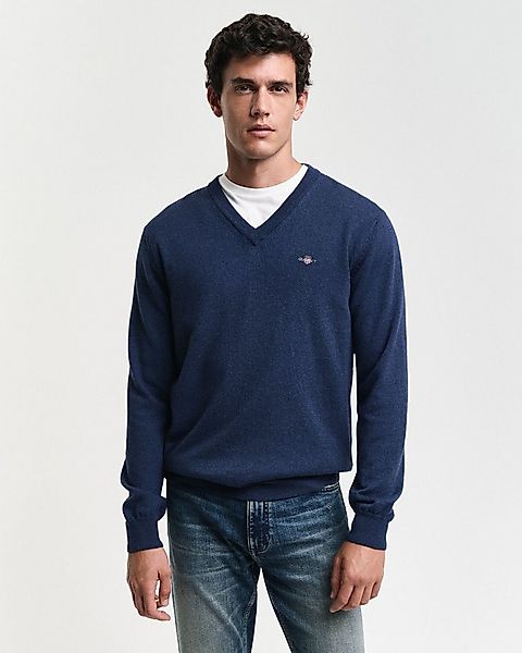 Gant V-Ausschnitt-Pullover COTTON/WOOL normale Passform, Strickpullover günstig online kaufen
