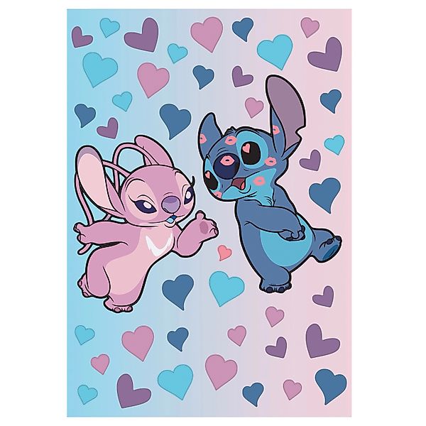 Komar Deko-Sticker Disney Stitch in Love 50 cm x 70 cm Lila-Blau günstig online kaufen