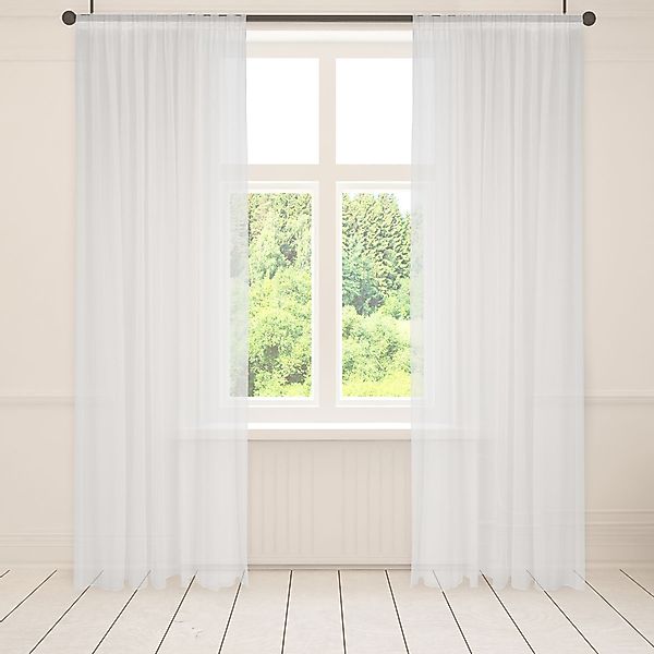 Asphald Gardine Voile Weiß 1:2 Faltenband günstig online kaufen