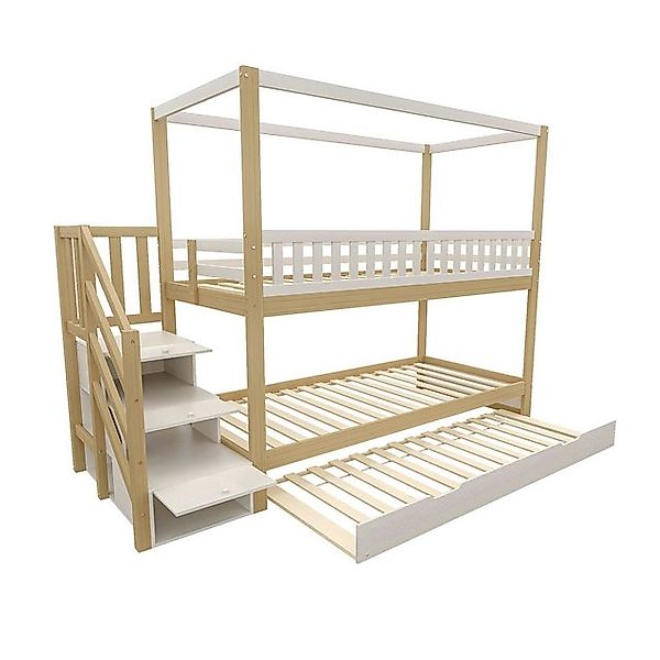 STILVORA Etagenbett 90×200 Kinderbett mit Matratze,Bettgestell mit Stauraum günstig online kaufen