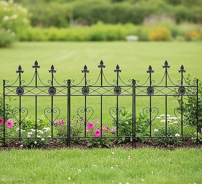 Beetzaun Metall Zum Stecken Beeteinfassung Beetumrandung Antik-Stil 51x70cm günstig online kaufen