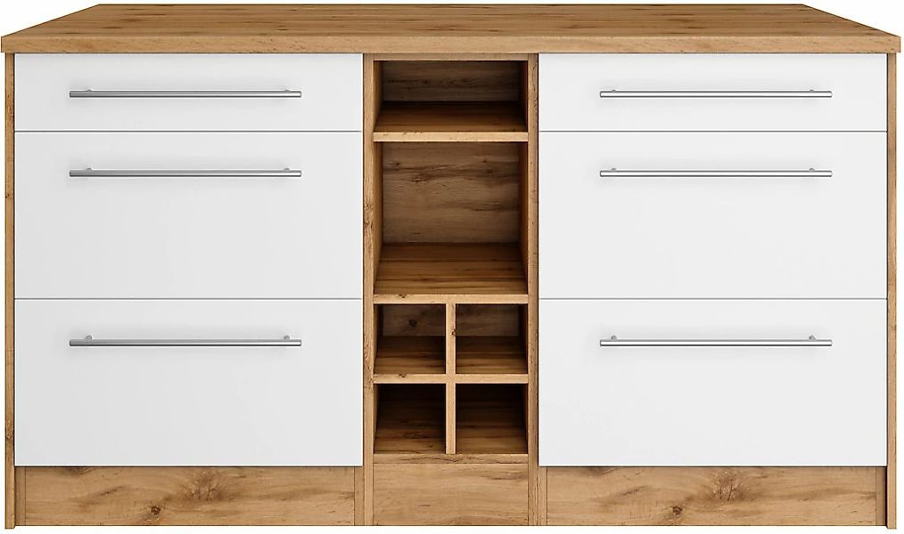 HELD MÖBEL Kücheninsel "Wien", Breite 153 cm, MDF-Fronten, Flaschenregal günstig online kaufen