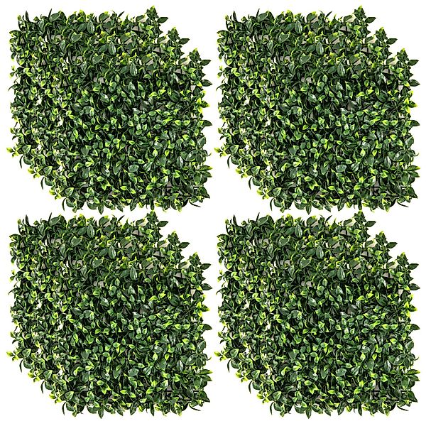 Kunstpflanze, COSTWAY, 12St. Pflanzenwand UV-geschützt 50,5x50,5cm günstig online kaufen