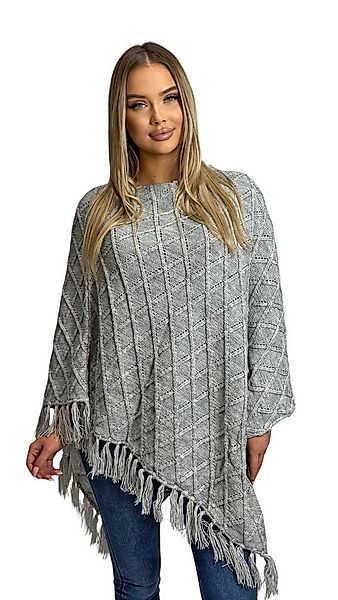 Mississhop Strickponcho Damen Poncho Cape Überwurf Strickponcho M.3014 günstig online kaufen