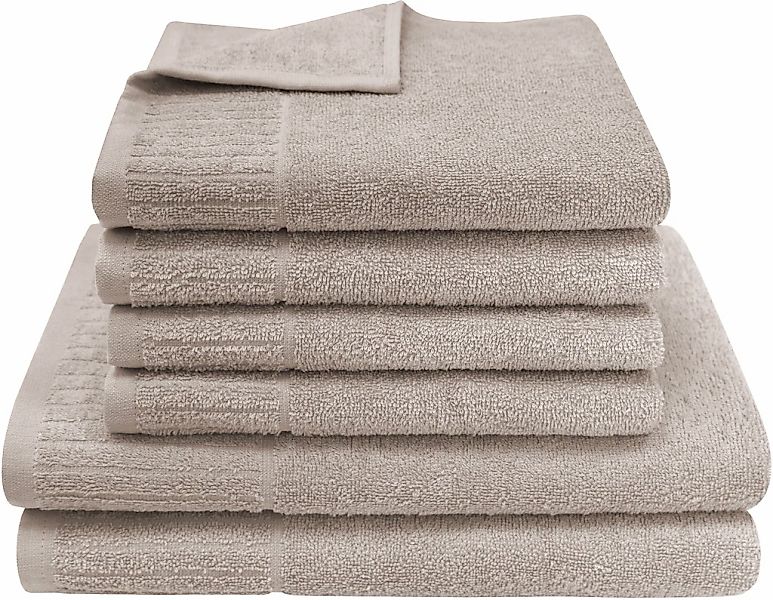 Dyckhoff Handtuch Set "Bridge" Set 6 Stk. Walkfrottier 4 Handtücher (50x100 günstig online kaufen