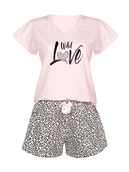 Donna Shorty Schlafanzug Motivdruck WILD-LOVE (Set, günstig online kaufen