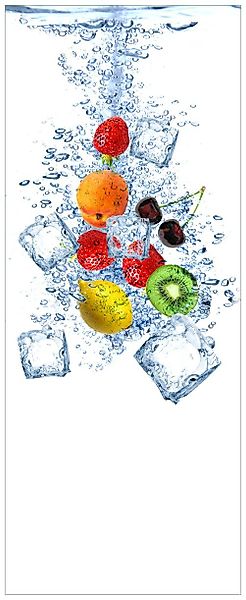 Wallario Wandfolie, Obst-Eiswürfel-Mix im Wasser mit günstig online kaufen