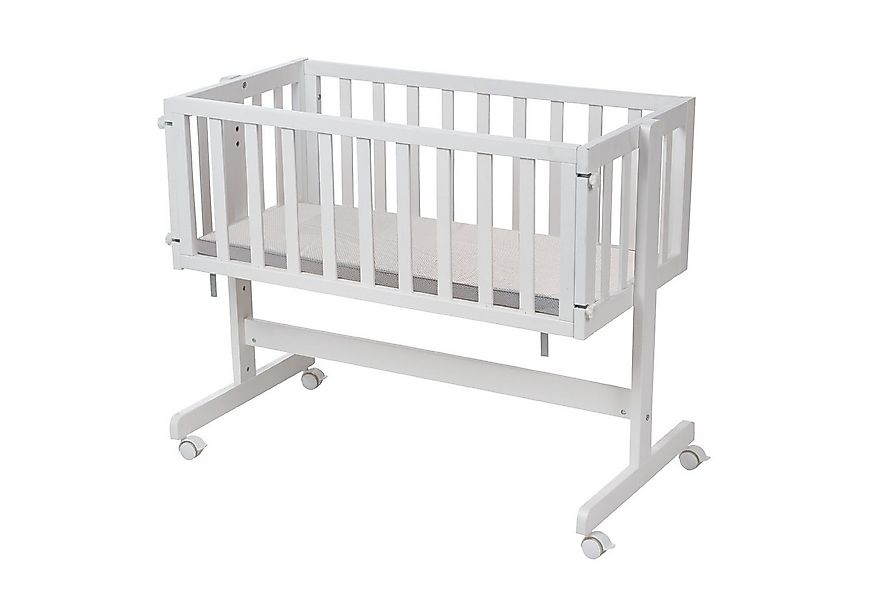 roba® Beistellbett & Stubenwagen Basic - aus Holz - Weiß lackiert, mit Matr günstig online kaufen