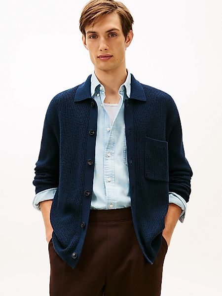 Tommy Hilfiger Cardigan "FISHERMAN RIB COACH" normale Passform, mit halbges günstig online kaufen
