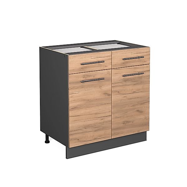 Vicco Unterschrank Fame-Line, Goldkraft Eiche/Anthrazit, 80 günstig online kaufen