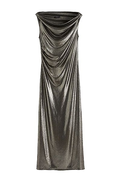 Next Maxikleid Ärmelloses Metallic-Maxikleid mit Wasserfallkragen günstig online kaufen