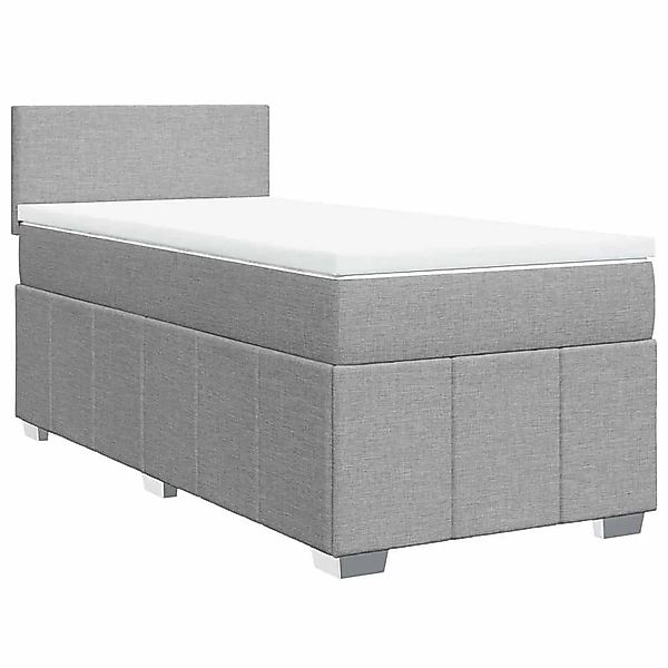 vidaXL Boxspringbett mit Matratze Hellgrau 80x200 cm Stoff 3286888 günstig online kaufen